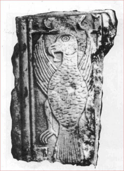 Albanian emblem engraved in stone, 1190